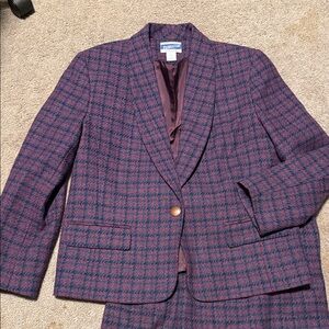 Pendleton Purple and Blue Plaid Blazer and Skirt Set